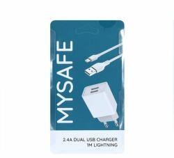 MySAFE Töltő - CH23A - 1m - Lightning kábel 2, 5A - Fehér