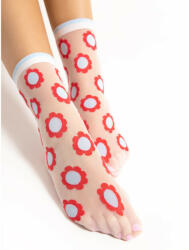 Fiore Sosete lycra albe cu flori rosii Fiore Mia 20 den
