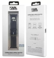 Karl Lagerfeld Apple Watch szíj 42/44/45mm fekete Silicone Karl Heads KLAWLSLKK