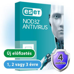 ESET NOD32 Antivirus (4 gépre, 1 évre) online vírusirtó szoftver (eset_nod32_antivirus_4pc)