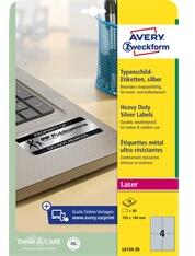 AVERY L6134-20 105x148mm ipari 80 db-os ezüst poliészter etikett (L6134-20) - bestbyte