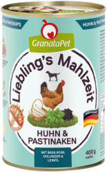 GranataPet 24x400g Granatapet Liebling's Mahlzeit Csirke & pasztinák nedves kutyatáp