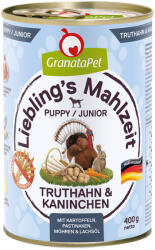 GranataPet 6x400g Granatapet Liebling's Mahlzeit Junior pulyka & nyúl nedves kutyatáp