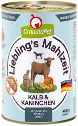 GranataPet 24x400g Granatapet Liebling's Mahlzeit Borjú & nyúl nedves kutyatáp