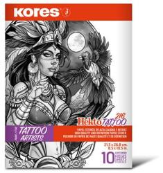 KORES Indigó tetováláshoz, 21, 5 x 26, 8 cm, KORES Tattoo, 10 lap (IK76237) - becsiirodaker