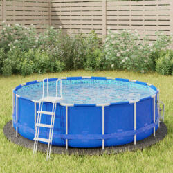 vidaXL Acoperire geotextil piscină, gri deschis, Ø306 cm, poliester (94216)