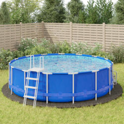 vidaXL Acoperire geotextil piscină, gri deschis, Ø550 cm, poliester (94222)