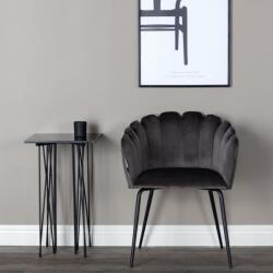 Venture design Scaun de sufragerie „Limhamn, negru și gri, catifea 15001-885 (444732)