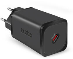 SBS Utazási adapter Mini USB-C, GaN, 65 W, PD, fekete (TETRGAN1C65W)