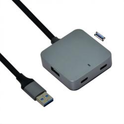 Valueline HUB USB 3.2 Gen1-A la 2 x USB-A + 2 x USB type C + cablu 5m, Value 12.99. 1124 (12.99.1124-10)