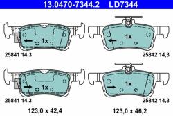 ATE set placute frana, frana disc ATE Ceramic 13.0470-7344.2 (13.0470-7344.2)