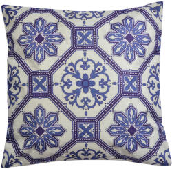 Clayre & Eef Set 2 perne decorative textil albastru alb 43x43x4 cm (KG023.062) - decorer