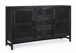 Bizzotto Comoda lemn mango gri antracit 2 usi 3 sertare Weston 150x40x90 cm (0747013) Comoda