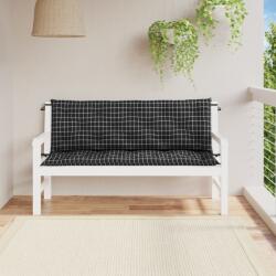 vidaXL Perne bancă de grădină, 2 buc, 150x50x7cm negru carouri, textil (361710)