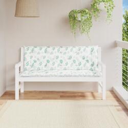 vidaXL Perne bancă de grădină, 2 buc, 150x50x7cm, model frunze, textil (361712)