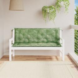 vidaXL Perne bancă de grădină, 2 buc, 150x50x7cm, model frunze, textil (361713)