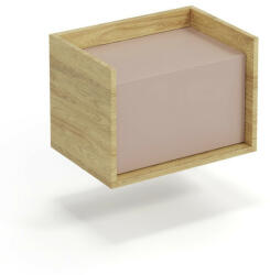 Halmar MOBIUS alacsony szekrény 1D szín: hikora tölgy/rózsaszín - smartbutor - 31 800 Ft