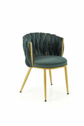 Halmar K517 szék, sötétzöld / arany - smartbutor