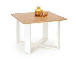 Halmar KERESZT asztal, aranytölgy / fehér - smartbutor