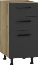 Halmar VENTO DS3-40/82 alsó fiókos szekrény, szín: craft tölgy/antracit - smartbutor