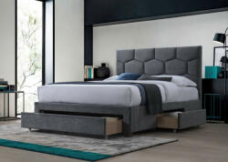 Halmar HARRIET 160 fiókos ágy, szürke bársony - smartbutor