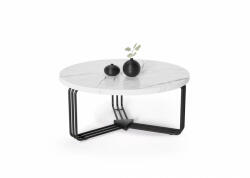 Halmar ANTICA dohányzóasztallap - fehér márvány, keret - fekete (2doboz = 1db) - smartbutor