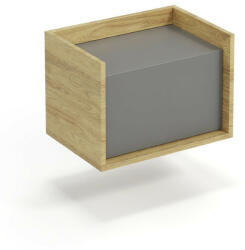 Halmar MOBIUS alacsony szekrény 1D szín: hikora tölgy/szürke - smartbutor