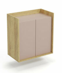 Halmar MOBIUS szekrény 2D szín: hikora tölgy/rózsaszín - smartbutor - 68 400 Ft