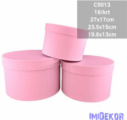 Papírdoboz 3db/szett kerek D27-23, 5-19, 8cm - Rózsaszín