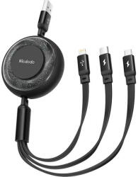 Mcdodo 3in1 USB to USB-C / Lightning / Micro USB Cable, Mcdodo CA-3570, 1.2m (Black) (32006) - pcone
