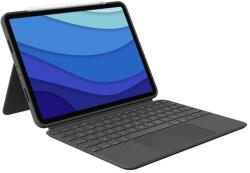 Logitech Combo Touch UK - безжична клавиатура с тракпад и отделящ се кейс с поставка за iPad Pro 12.9 M2 (2022), iPad Pro 12.9 M1 (2021) (сив)