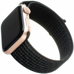 FIXED Nylon Strap Apple Watch 42/44/45/Ultra 49mm - fényvisszaverő fekete (FIXNST-434-REBK)