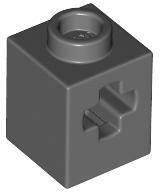 LEGO® 73230c85 - LEGO sötétszürke technic kocka 1 x 1 méretű, X-lyukkal (73230c85)