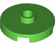 LEGO® 18674c36 - LEGO élénk zöld csempe 2 x 2 méretű, kerek, közepén egy bütyökkel (18674c36)