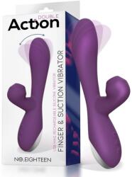Action No. Eighteen Vibrator and Sucker with Oscillating & Finger Function Purple Vibrator