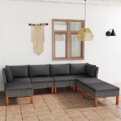 vidaXL 7 részes szürke polyrattan párnákkal 3059717