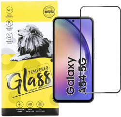 Samsung Galaxy A54 5G üvegfólia, tempered glass, előlapi, 9D, edzett, hajlított, fekete kerettel