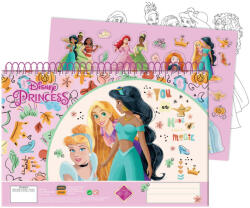 GIM Disney Hercegnők Dreams A/4 spirál vázlatfüzet 40 lapos matricával GIM33150416