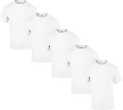 Gildan 5 db-os csomagban Gildan kereknyakú pamut póló, fehér-S (GI5000wh-S-5)