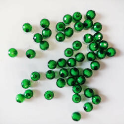 CsimpiStore Gömb gyöngy soklapú Zöld, fehér belsővel (8mm, Műanyag) 20g/csomag
