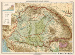  Magyarország hegy- és vízrajzi térképe fakeretben (187817FK)