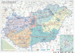 Stiefel Magyarország villamoshálózati keretezett térképe (E1-MVMT-XXL)
