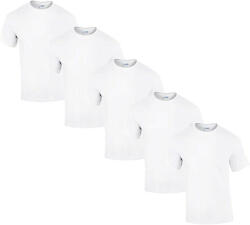 Gildan 5 db-os csomagban Gildan kereknyakú pamut póló, fehér-S