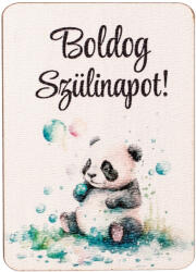  4db. "Boldog szülinapot! " feliratos dekor fa tábla 7 x 5cm (GV04-07)