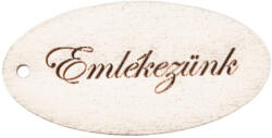 Valex Decor 10 db. "Emlékezünk" feliratos ovális tábla 5 x 2.5cm - Fehér (MT3-06)