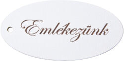 Valex Decor 4 db. "Emlékezünk" feliratos ovális tábla 8 x 4cm - Fehér (MT3-04)