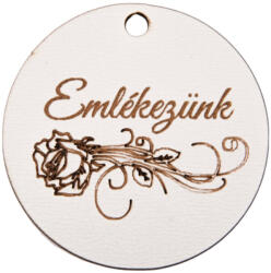 Valex Decor 3 db. "Emlékezünk" feliratos, rózsa mintás, 5cm-es fa korong (SH5-05)