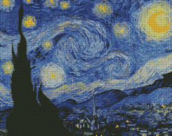 Ideyka Set goblen cu diamante, cu sasiu, Noapte instelata - van Gogh, 40x50 cm (AMO7007)