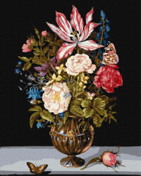 Ideyka Set pictura pe numere, cu sasiu, Compozitie infloritoare - Ambrosius Bosschaert, 40x50 cm (KHO3224)