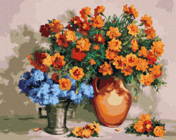 Ideyka Set pictura pe numere, cu sasiu, Buchete de flori - Valentina Baranyuk, 40x50 cm (KHO5657) Carte de colorat